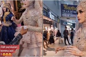 Viral orang kerja jadi manekin, susah tahan tawa pas digoda pengunjung