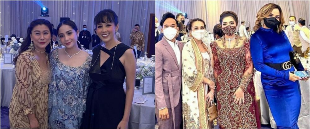 8 Beda gaya rambut Nagita Slavina dan Ayu Ting Ting saat kondangan