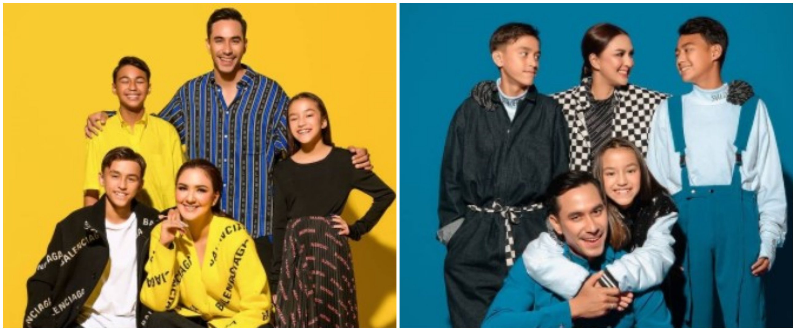 10 Gaya pemotretan terbaru keluarga Darius Sinathrya, penuh warna