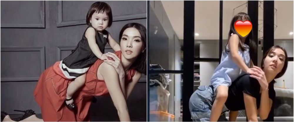 Gaya 6 seleb tirukan pose lawas bareng anak, bikin gemas