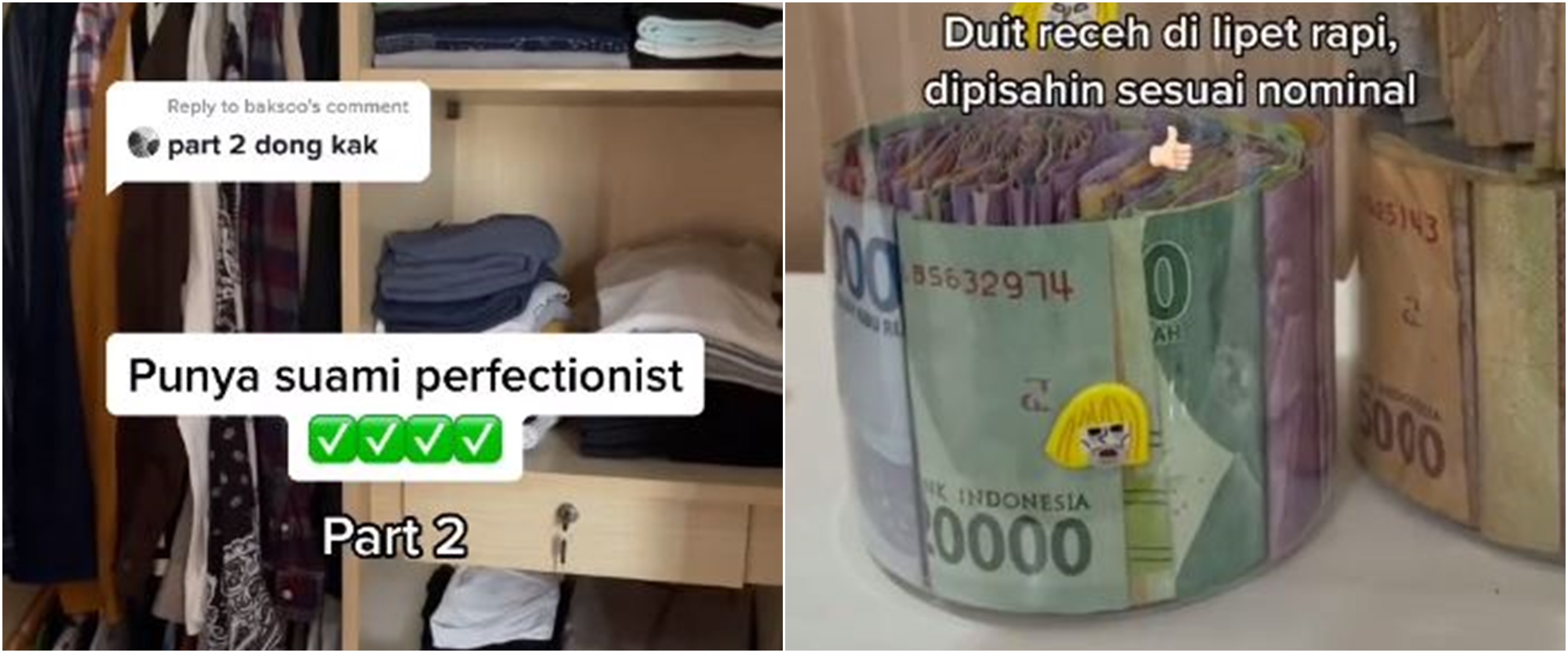 Viral video suami perfeksionis susun rapi belanjaan hingga uang receh