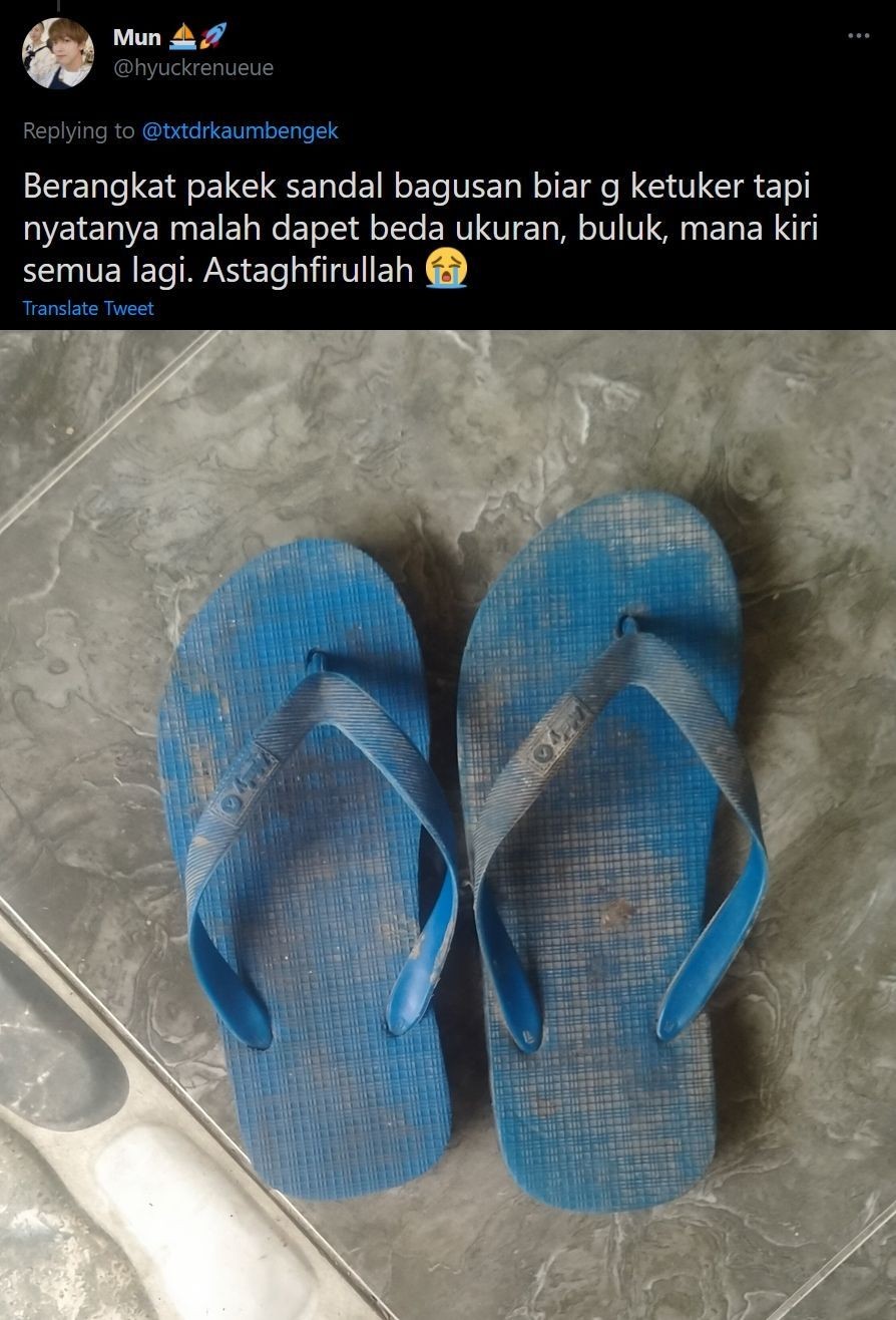 7 Curhatan lucu orang ketika sandalnya tertukar, kasihan tapi kocak