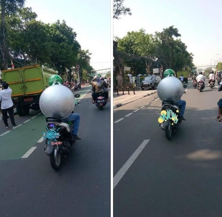 11 Kelakuan lucu driver ojek online di jalan, gayanya santai abis
