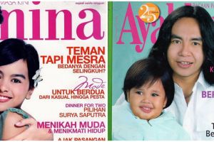 Potret 10 seleb & anak jadi model cover majalah jadul, gayanya ikonik