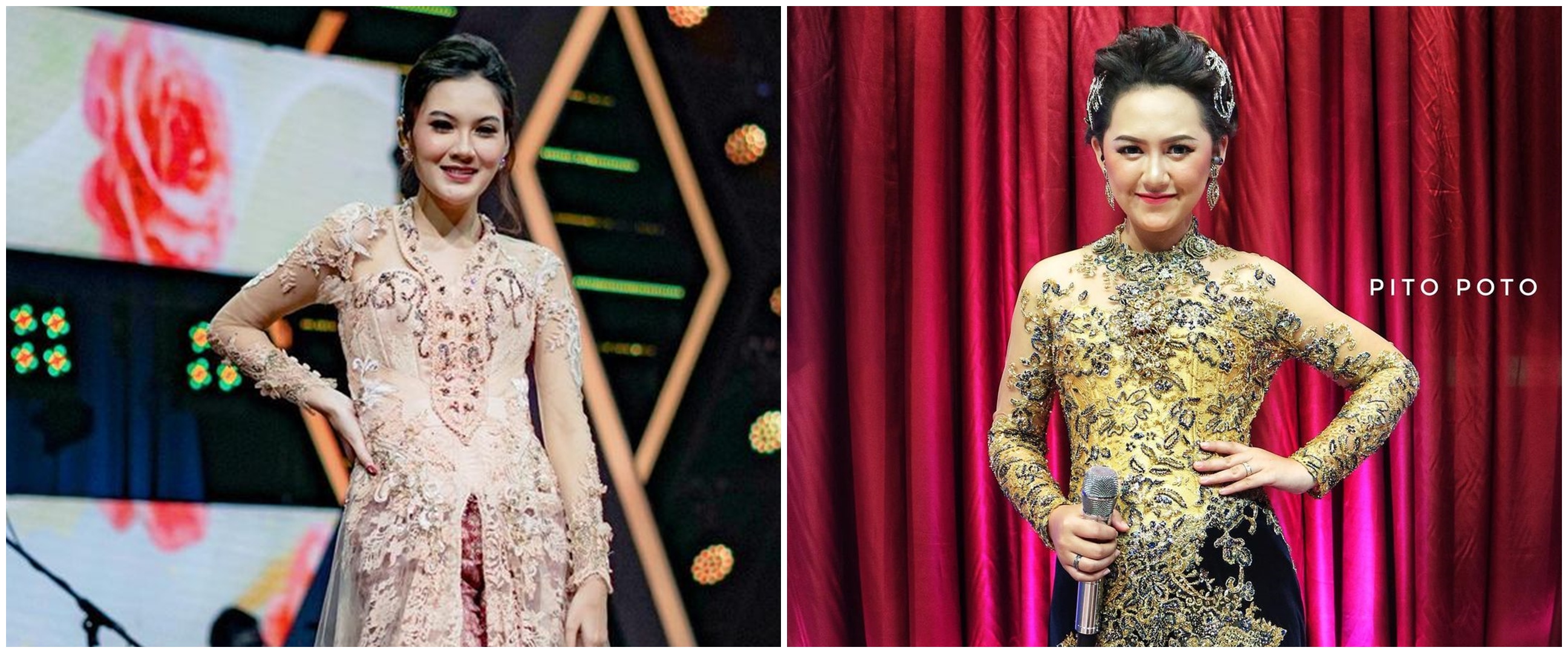 10 Beda gaya Nella Kharisma & Happy Asmara pakai kebaya, memesona