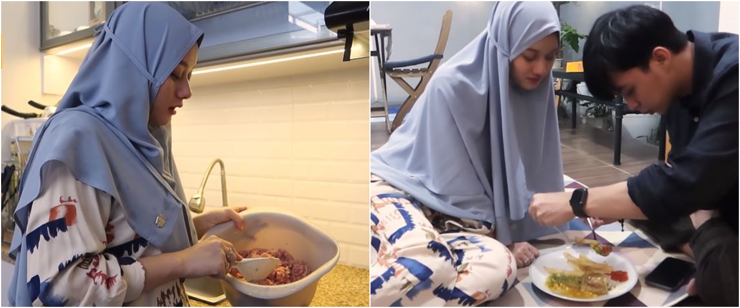 11 Momen Dinda Hauw belajar masak, bikin steak untuk Rey Mbayang