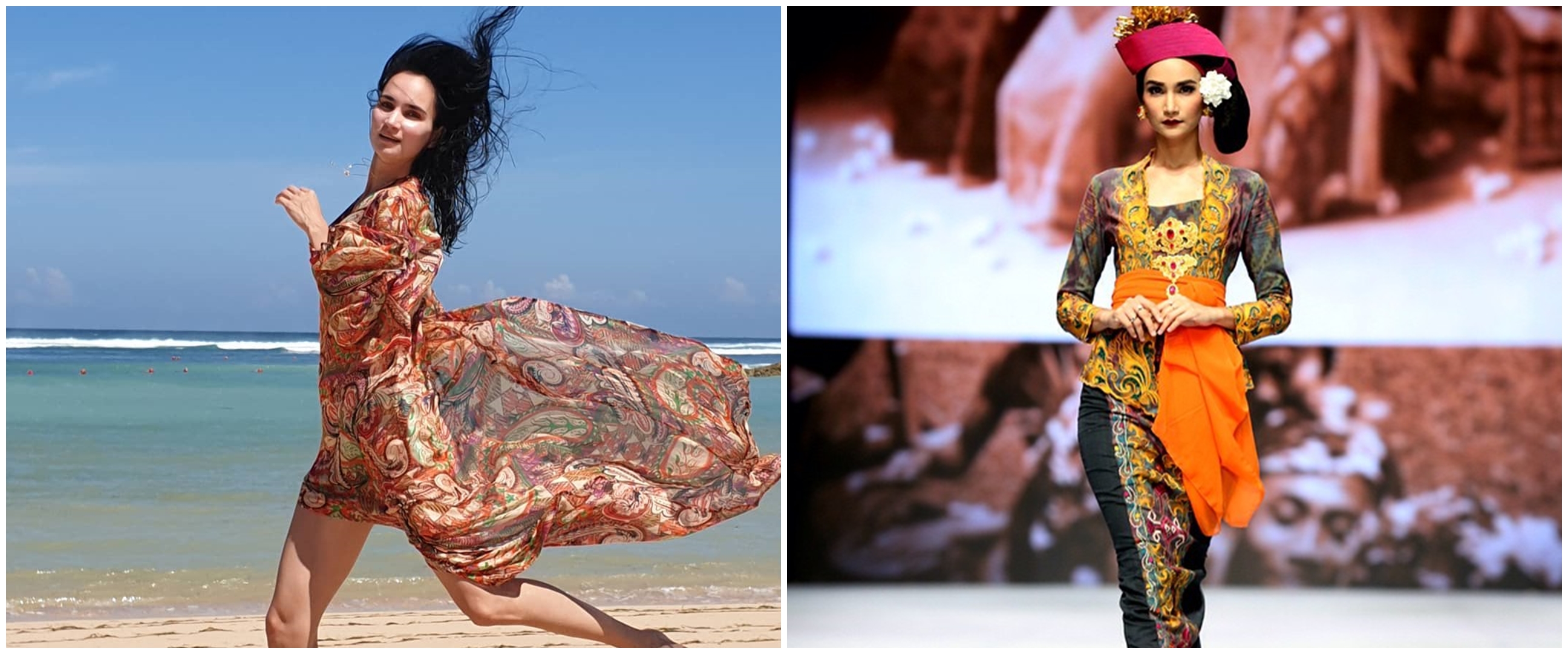 7 Pesona Ilmira Usmanova istri bule Teuku Zacky saat pakai kebaya