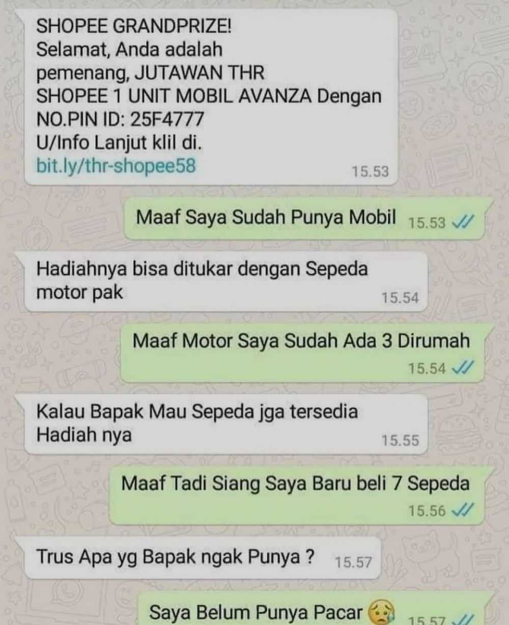 10 Chat lucu jomblo curcol ini endingnya bikin senyum kecut