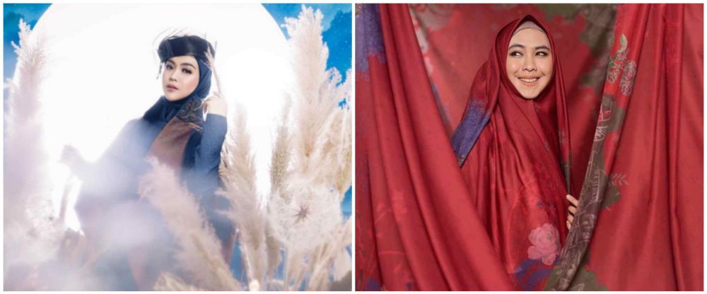 10 Beda gaya berhijab Ria Ricis dan Oki Setiana Dewi, anggun banget
