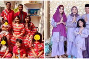 Potret keluarga 10 seleb kembaran baju Lebaran, Nagita desain sendiri