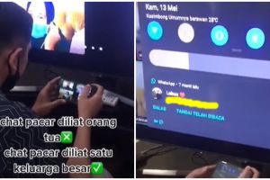 Viral video chat pacar ketahuan saat Lebaran online, malu abis