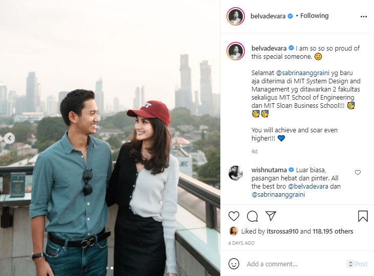 Unggah foto bareng Sabrina Anggraini, Belva Devara jadi sorotan