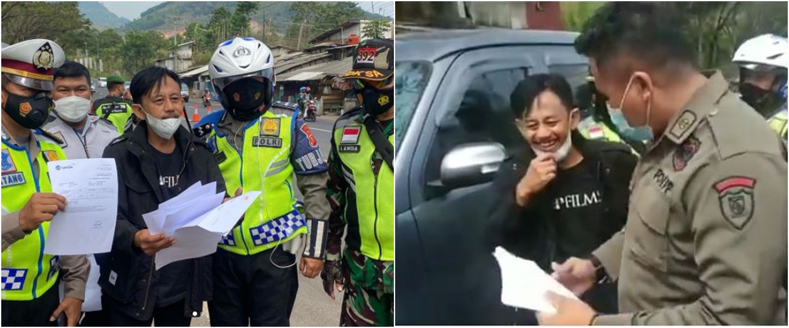 6 Momen Epy Kusnandar diperiksa polisi di pos penyekatan, tuai pujian