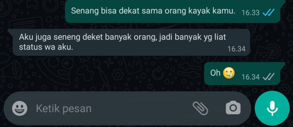10 Chat lucu cinta tak berbalas, endingnya ngenes abis