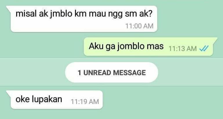 10 Chat lucu cinta tak berbalas, endingnya ngenes abis