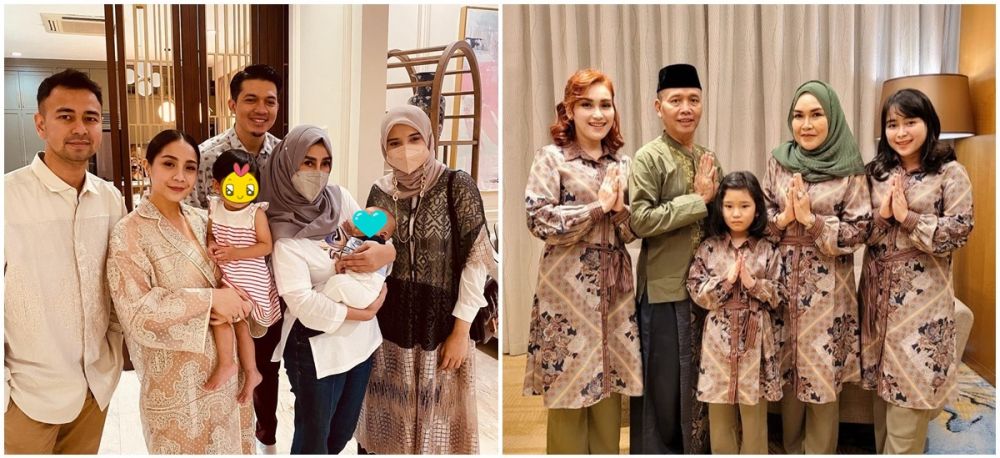 10 Beda gaya Ayu Ting Ting dan Nagita Slavina saat Lebaran