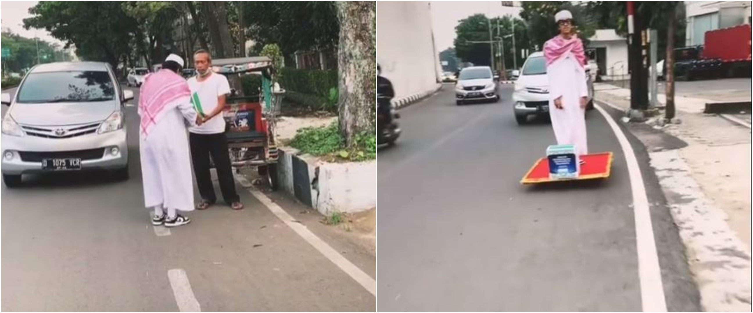 Viral sosok 'Aladdin' bagi-bagi bingkisan di jalan, tuai pujian