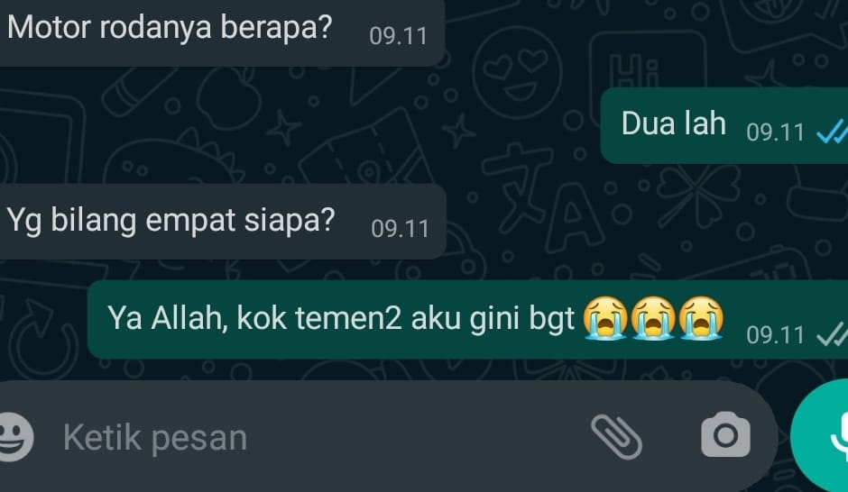 10 Chat lucu kasih pertanyaan absurd ini bikin senyum tipis