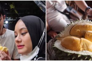 7 Momen Dinda Hauw ngidam durian saat hamil besar, makan lahap banget