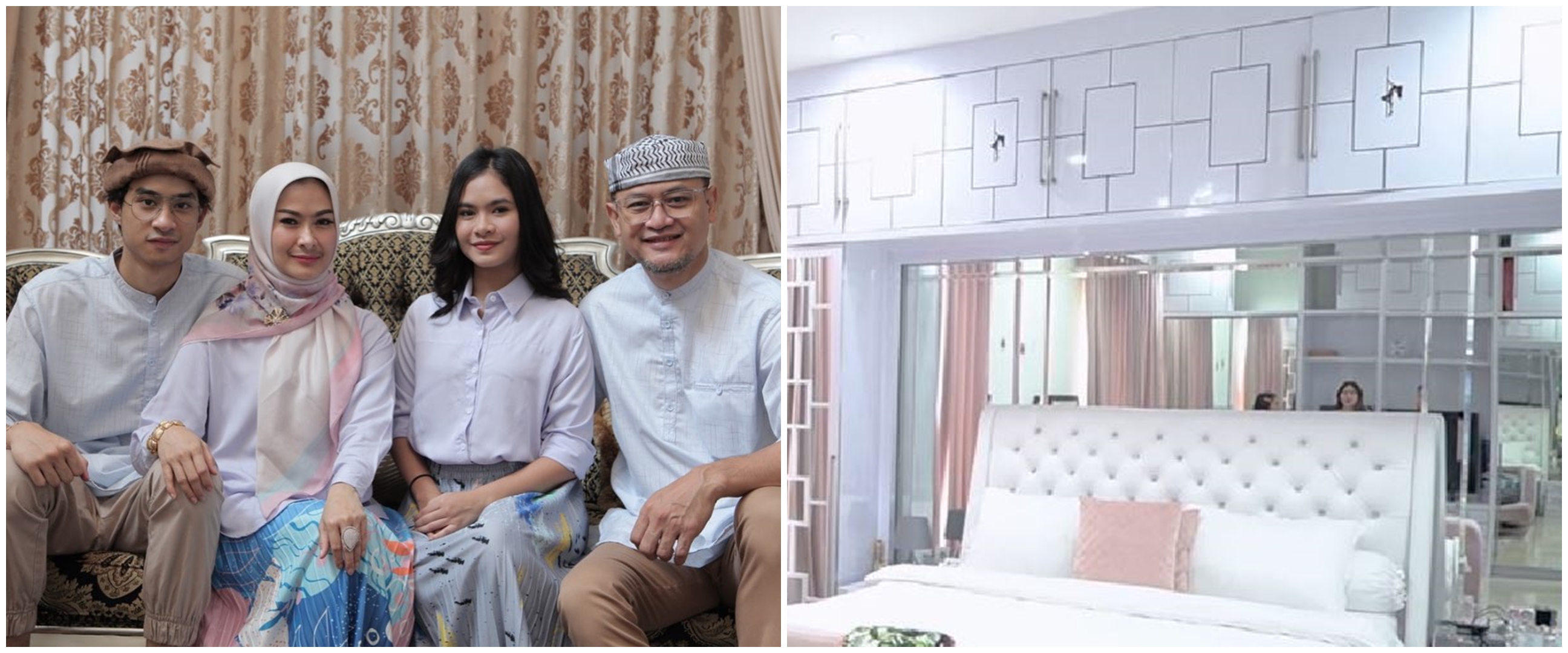 10 Potret kamar tidur di rumah Iis Dahlia, milik Shalsa penuh kaca