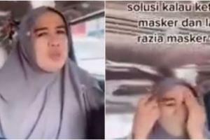 Viral solusi ala emak-emak kalau lupa bawa masker, kocak abis