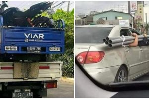 10 Cara nyeleneh bawa barang pakai kendaraan, ada-ada saja