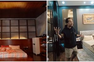 Potret kamar tidur 10 komedian, milik Andre Taulany bernuansa gold