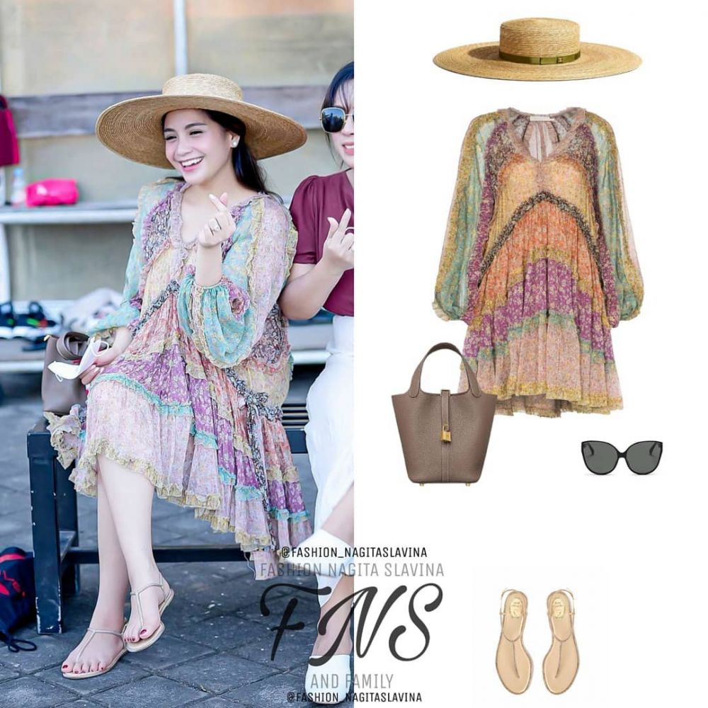 Taksiran harga 10 outfit Nagita saat di Malang & Bali, topi Rp 17 juta