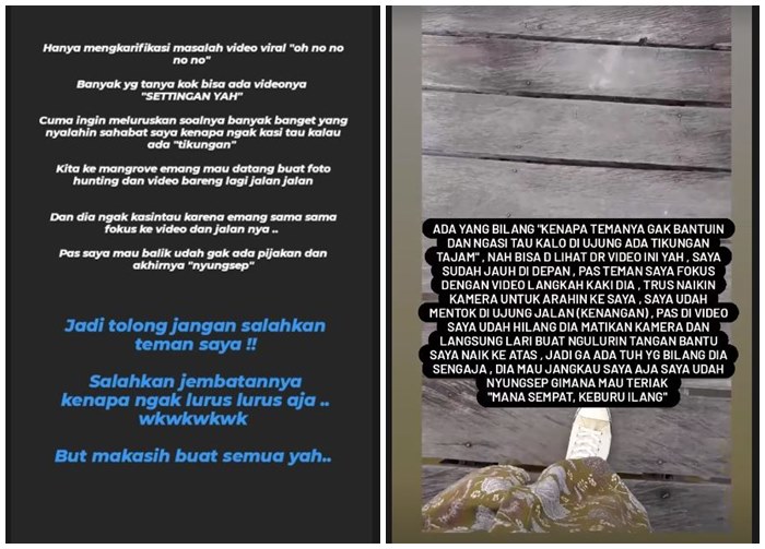 Viral video wanita asik bikin konten malah berujung apes