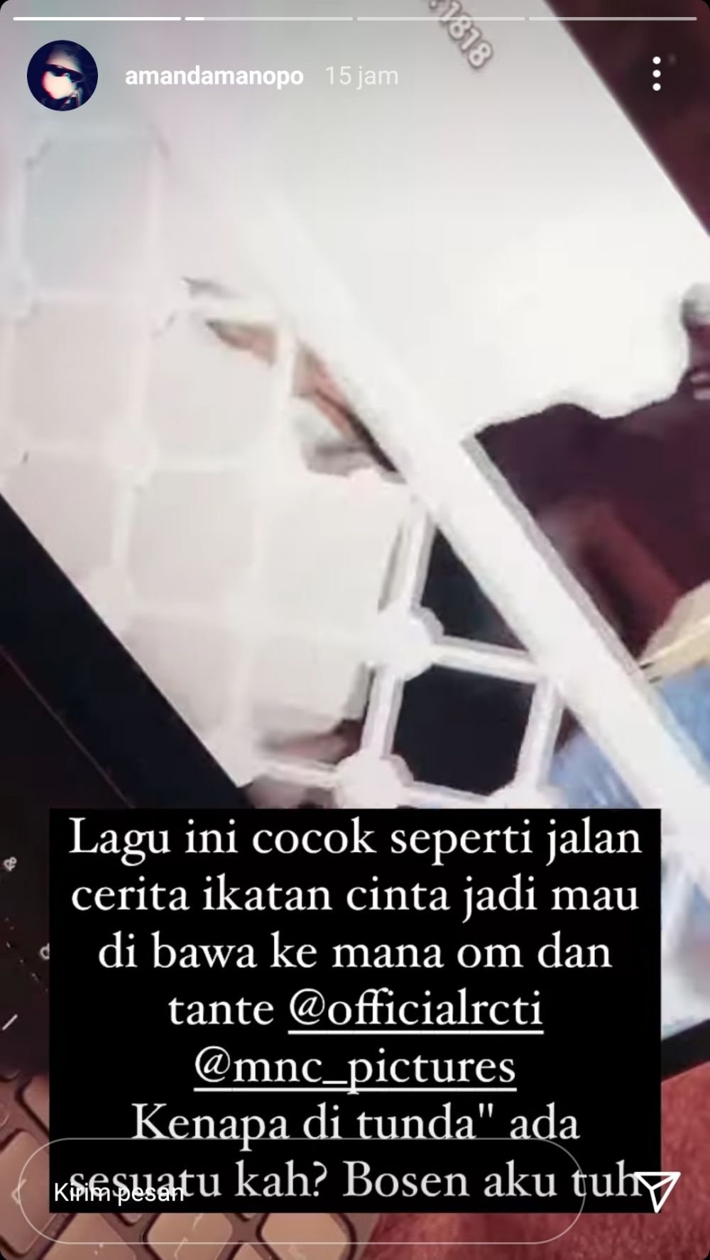 Curhat Amanda Manopo soal alur Ikatan Cinta, sindir pakai lagu
