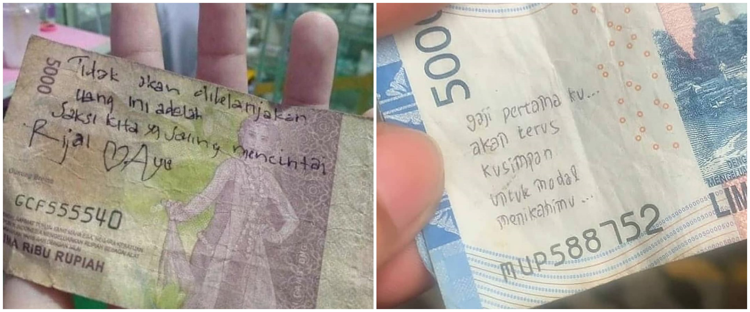 10 Tulisan lucu di uang kertas ini bikin yang baca baper abis