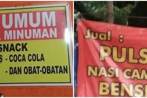 10 Tulisan lucu papan promosi ini nggak nyambung tapi kocak banget