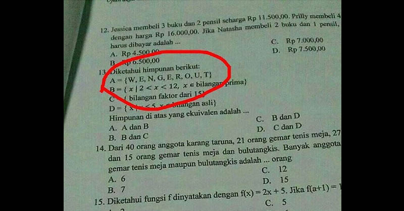 20 Soal ujian sekolah ini unik dan absurd, bikin mikir keras