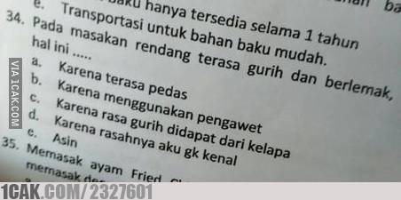 20 Soal ujian sekolah ini unik dan absurd, bikin mikir keras