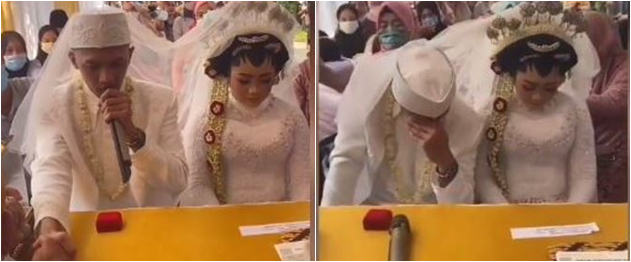 Viral mempelai pria menangis sesenggukan setelah ijab kabul, haru