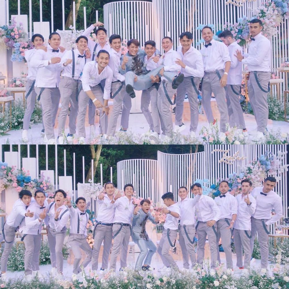 10 Potret groomsmen dan bridesmaid Rizky Billar-Lesty, bertabur artis