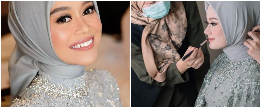 Berwarna mirip, ini 9 potret beda baju lamaran Lesty & Dinda Hauw