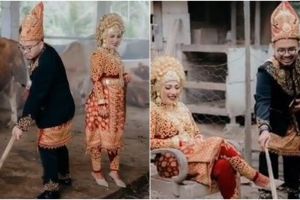 Viral calon pengantin foto prewedding di kandang sapi dan bebek, unik