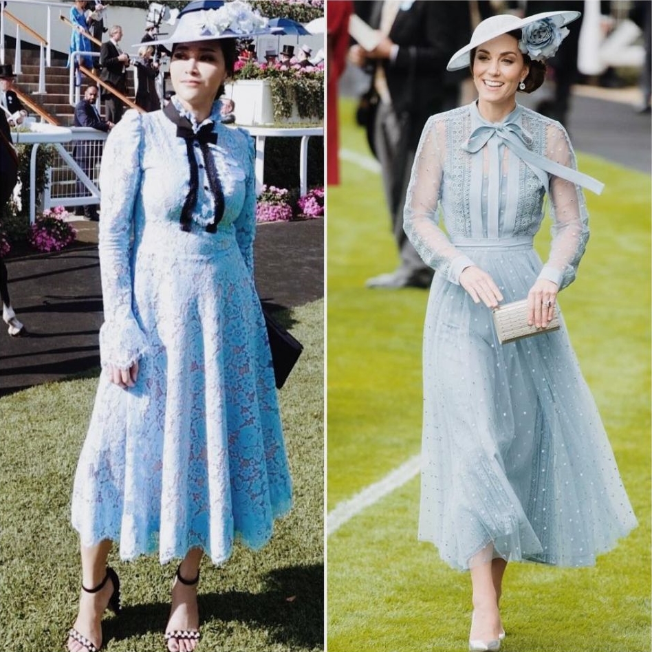 Gaya 9 seleb kembaran baju dengan Kate Middleton, Nagita bak bangsawan