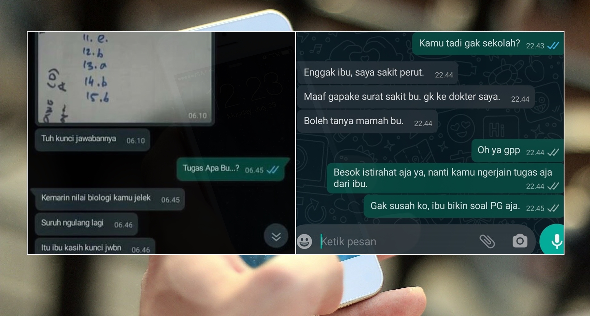 10 Chat lucu guru terlalu baik ke murid ini bikin iri