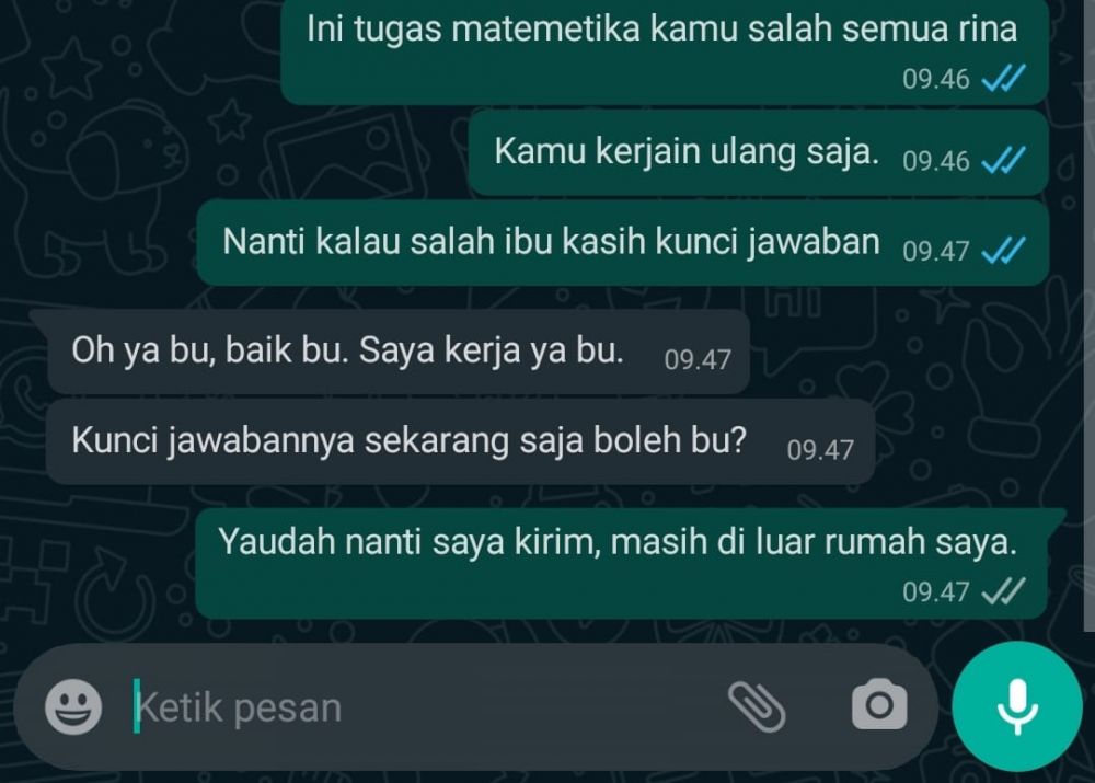 10 Chat lucu guru terlalu baik ke murid ini bikin iri