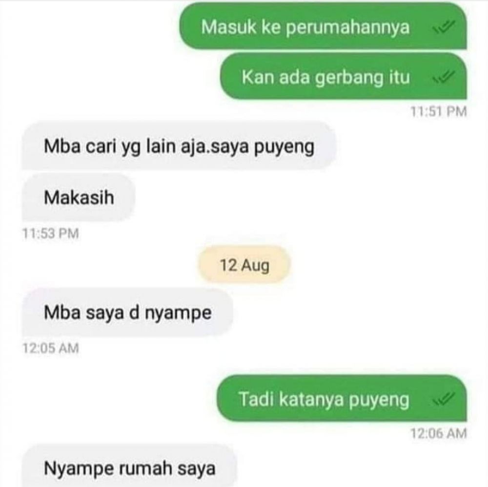 11 Balasan chat lucu driver ojek online, kocak tapi bikin emosi juga