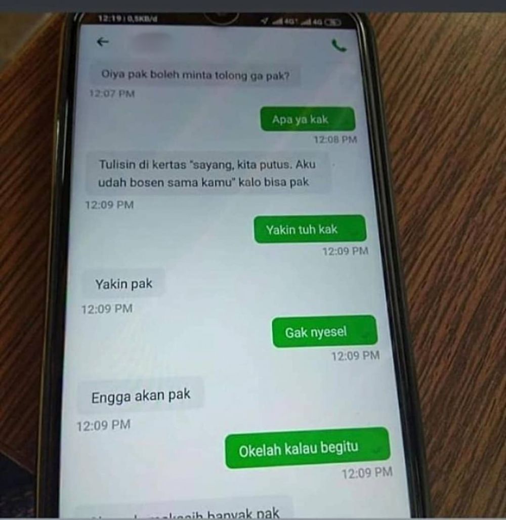11 Chat lucu minta tolong ke driver ojek online ini ada-ada aja