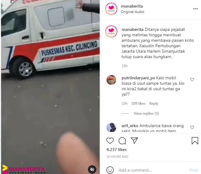 Viral ambulans bawa pasien kritis tak bisa lewat, diduga pejabat lewat