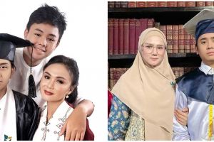 Gaya 8 seleb cantik temani sang anak wisuda online, tampil anggun