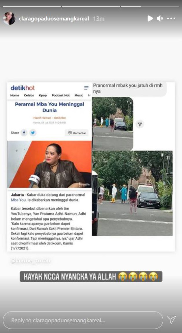 Ucapan duka mendalam 8 seleb atas meninggalnya Mbak You