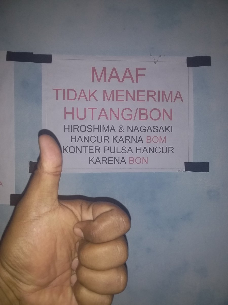 21 Tulisan lucu larangan utang di warung ini nampol abis