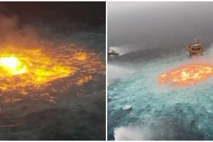 Viral video penampakan kebakaran bawah air di Teluk Meksiko