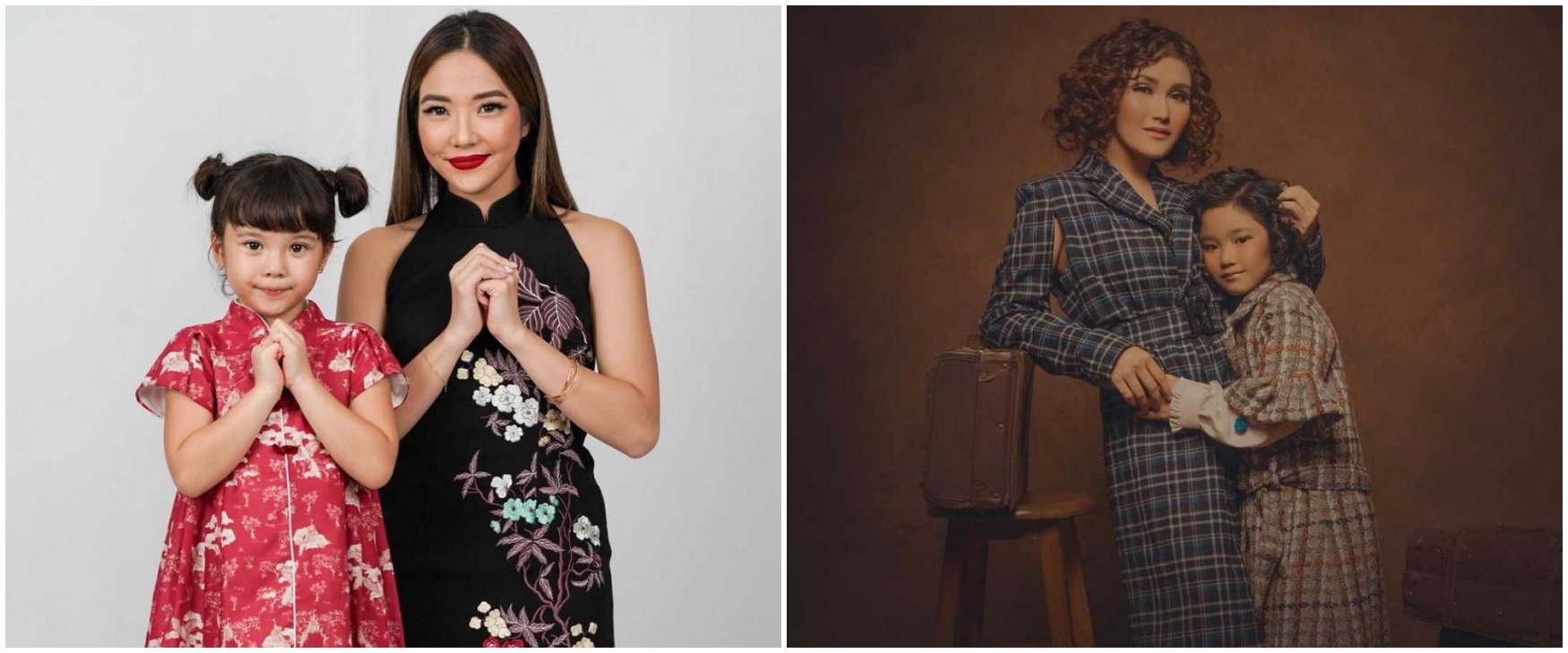 Gaya pemotretan 8 penyanyi bareng putrinya, Sarwendah tampil anggun
