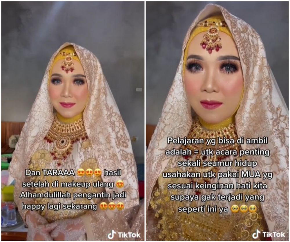 Salah pilih MUA saat menikah, wajah pengantin ini bikin melongo
